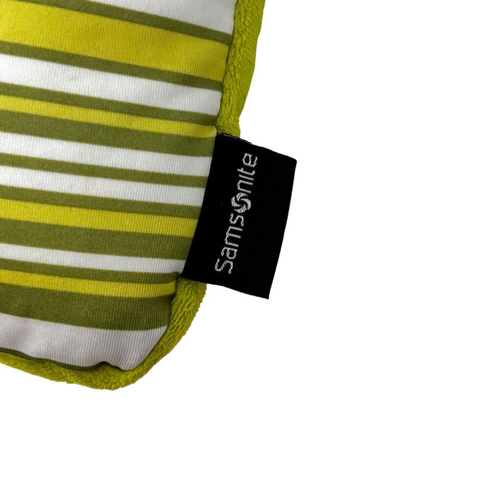 Samsonite Convertible Travel Pillow Green White Yellow Stripes - Picture 3 of 8